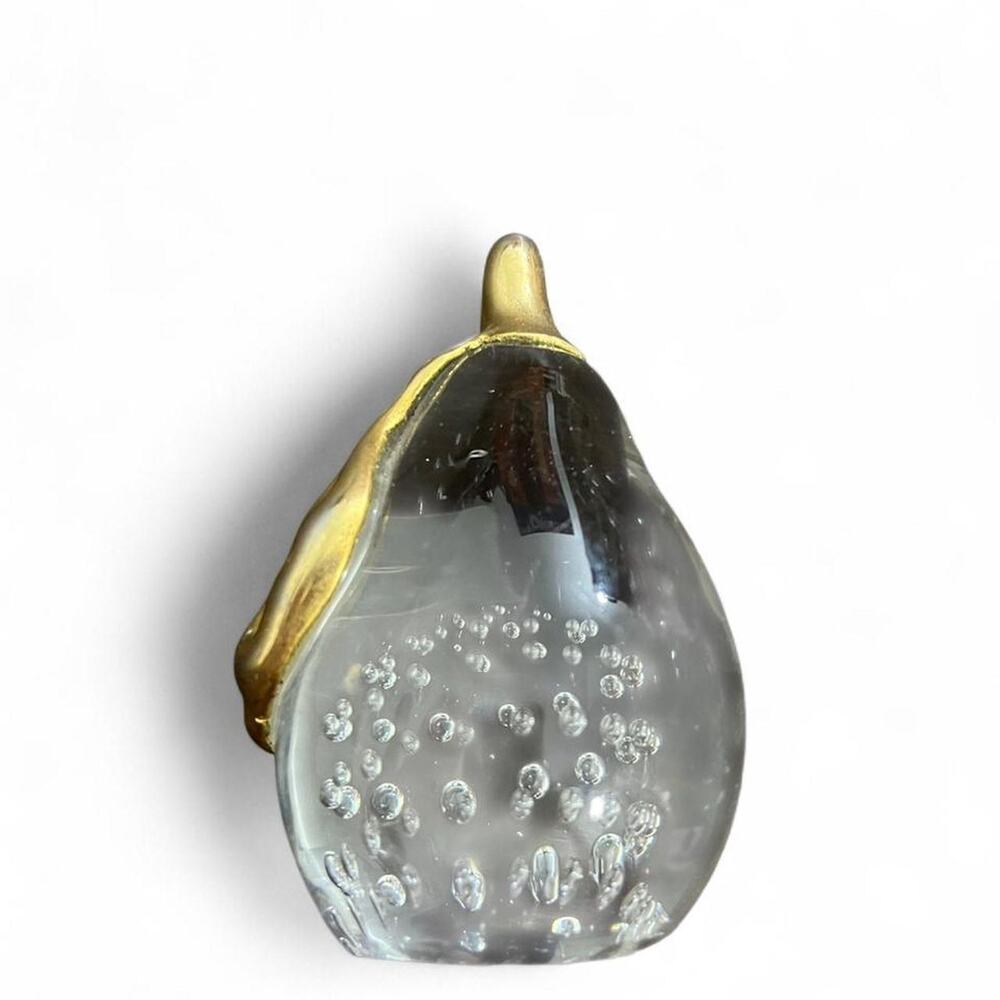 Gold and clear glass vase